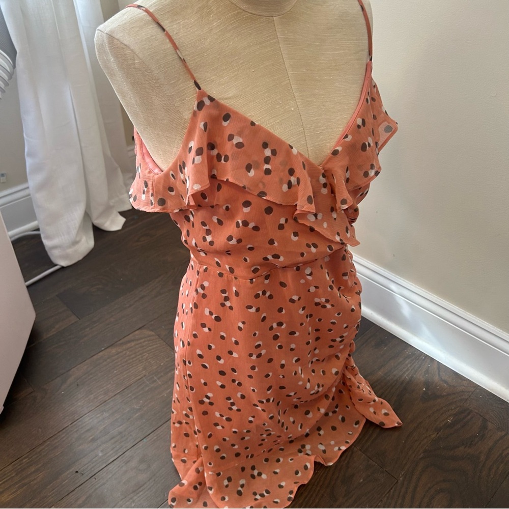 All in Favor Pink Ruched Ruffled Mini Sundress